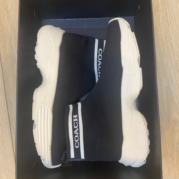 Coach C203 Knit Sock Sneaker Black Size 6 B - Picture 7 of 11